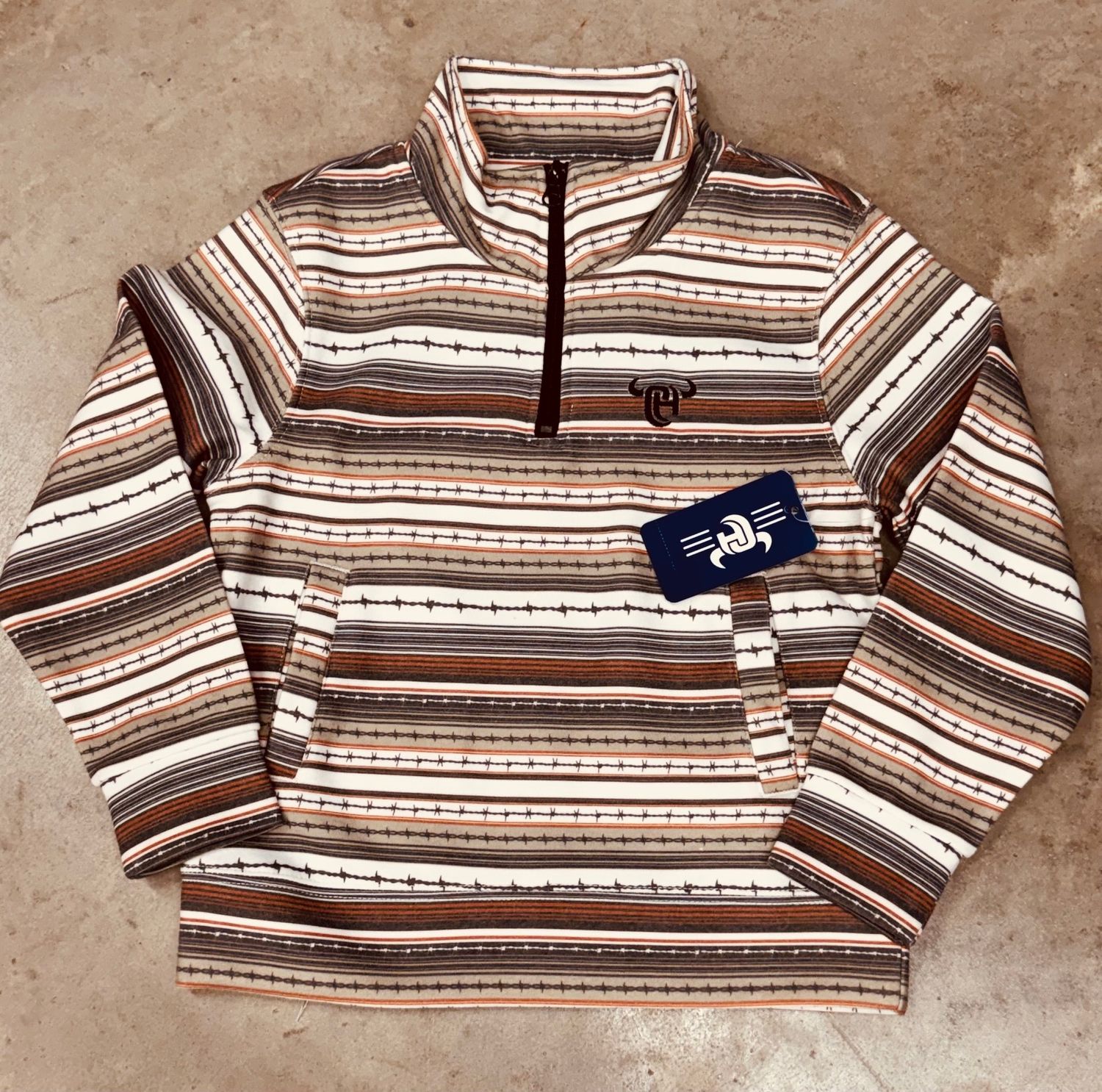 373273-087-K YOUTH COWBOY HARDWARE DESERT TAN BARBED SERAPE FLEECE CADET