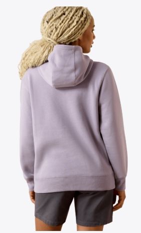 10071332 WOMEN'S ARIAT REBAR LIGHTWEIGHT LOGO 1/2 ZIP HOODIE -PURPLE ASH