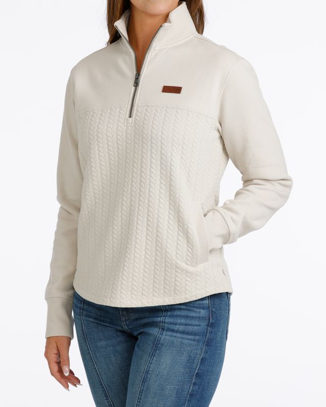 MAK9936001 WOMEN'S CINCH CREAM 1/4 ZIP PULLOVER