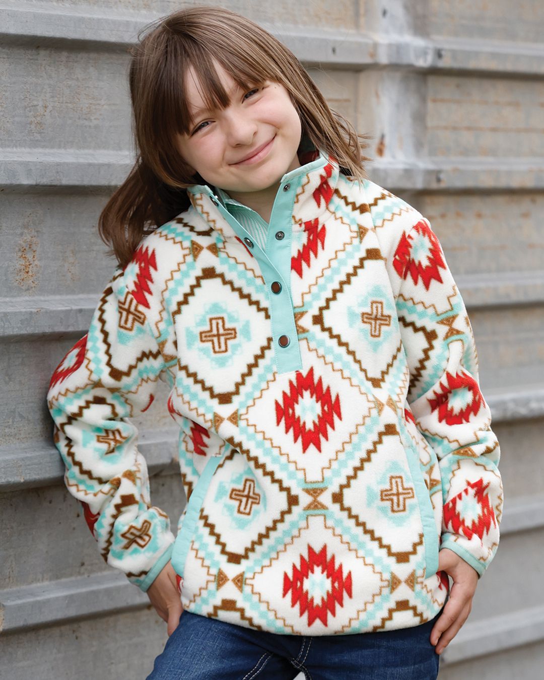 CWK8250011 GIRL'S CRUEL GIRL WESTERN FLEECE PULLOVER