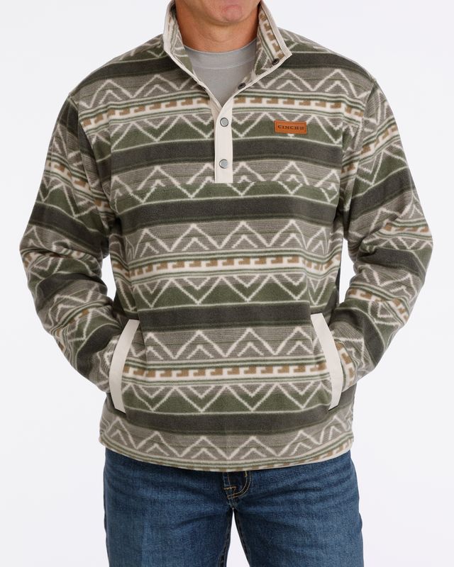MWK1514029 MEN'S CINCH OLIVE WESTERN POLAR FLEECE