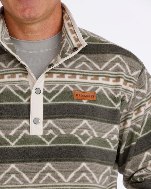 MWK1514029 MEN'S CINCH OLIVE WESTERN POLAR FLEECE