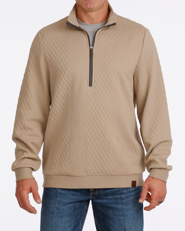 MWK1957001 MEN'S CINCH 1/2 ZIP PULLOVER - STONE