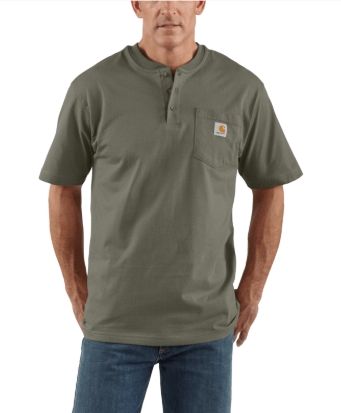 K84-DOV MEN'S CARHARTT SHORT SLEEVE WORKWEAR HENLEY