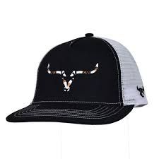 201612-010-Q COWBOY HARDWARE AZTEC EMBROIDERED SKULL 5 PANEL MESH BACK HAT