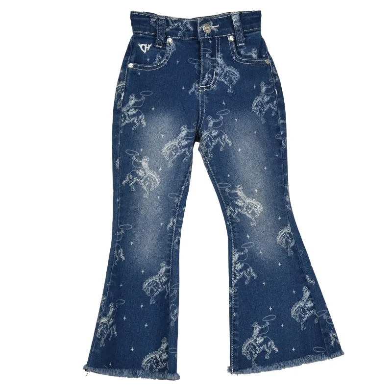 802283-450-JT GIRL'S MEDIUM WASH BUCK 'N BOOTS FLARE JEAN