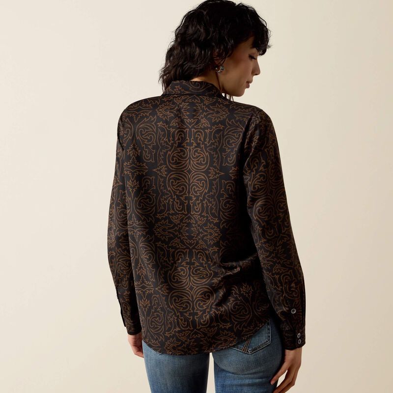 10079527 WOMEN'S ARIAT HOMESTYLE BOOT SCOOTIN' LONG-SLEEVE SHIRT