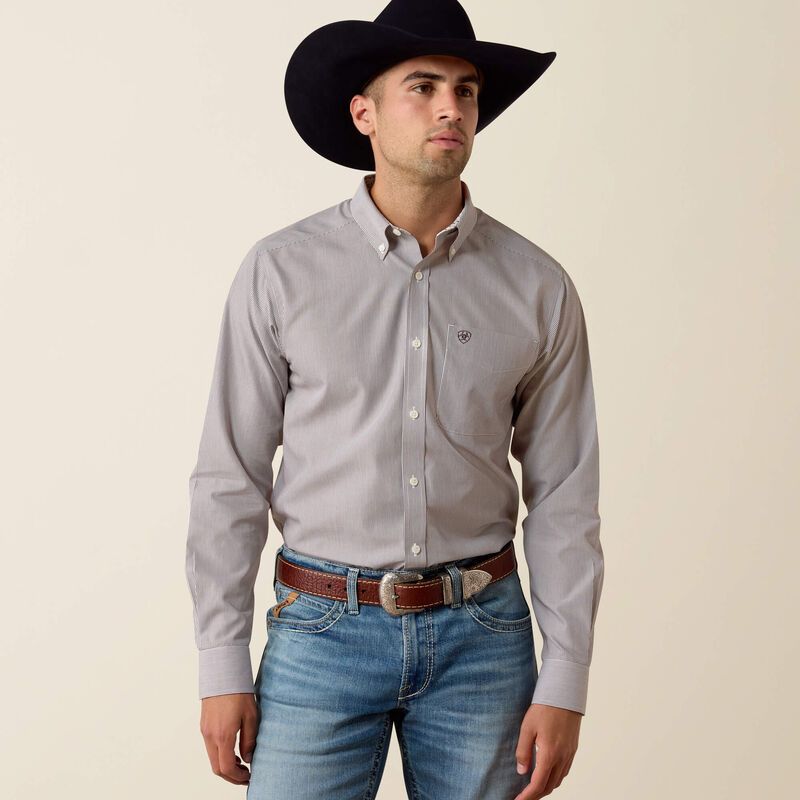 10080722 MEN'S ARIAT WRINKLE FREE RANDOLPH FITTED LONG-SLEEVE WESTERN SHIRT