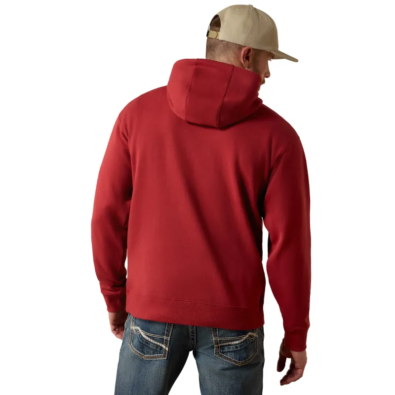 10080737 MEN'S ARIAT LOGO HOODIE - BRICK RED