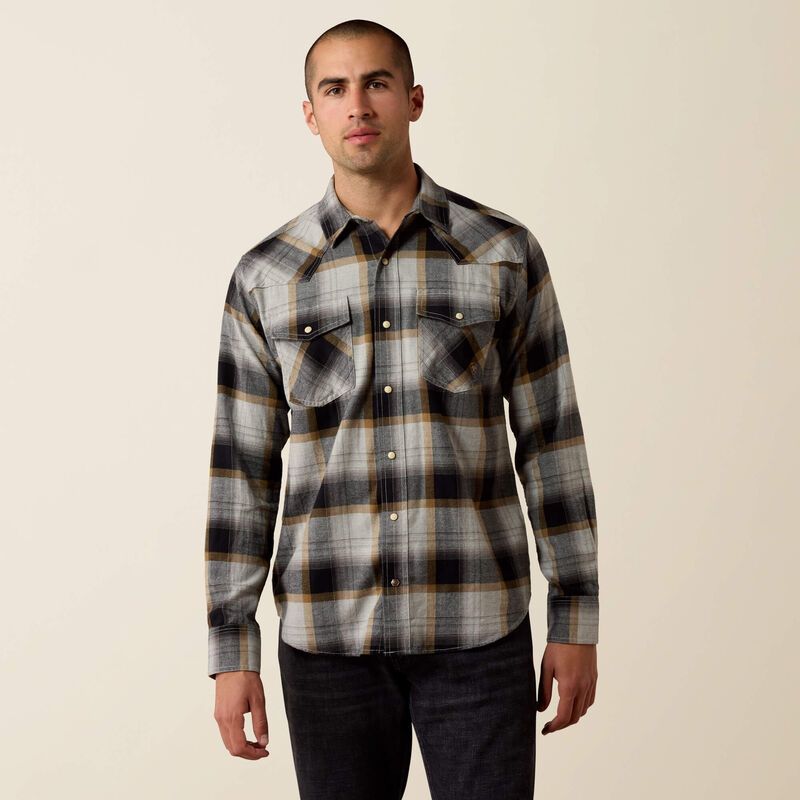 10080611 MEN'S ARIAT HEINZ RETRO LONG-SLEEVE FITTED SNAP SHIRT