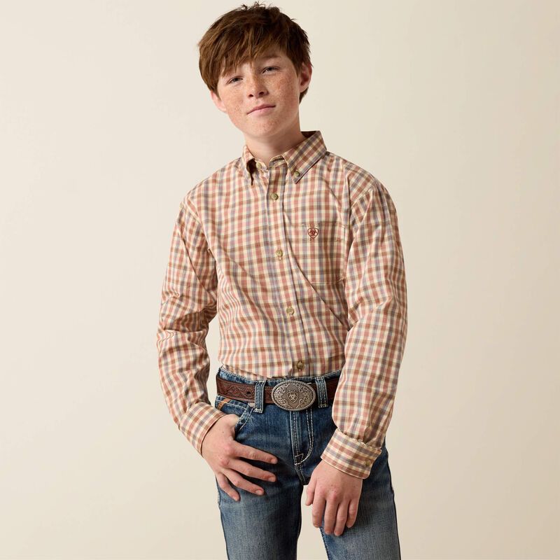 10080628 BOY'S ARIAT PRO SERIES DAVE CLASSIC FIT LONG-SLEEVE WESTERN SHIRT