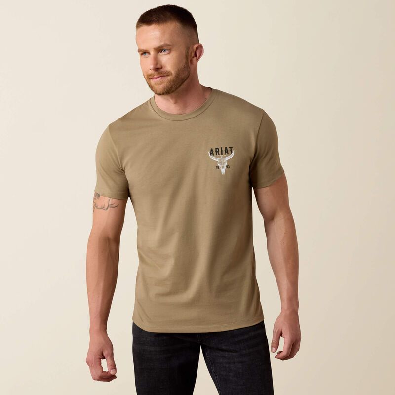 10080708 MEN'S ARIAT BEST LONGHORN SHORT-SLEEVE T-SHIRT