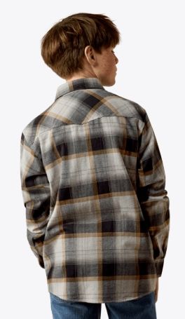 10080612 BOY'S ARIAT RETRO HEINZ CLASSIC FIT LONG-SLEEVE WESTERN SHIRT