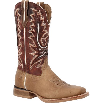 DRD0518 WOMEN'S DURANGO 12" WESTERN ALMOND &amp; CAYENNE SQUARE-TOE LADY REBEL PRO BOOTS