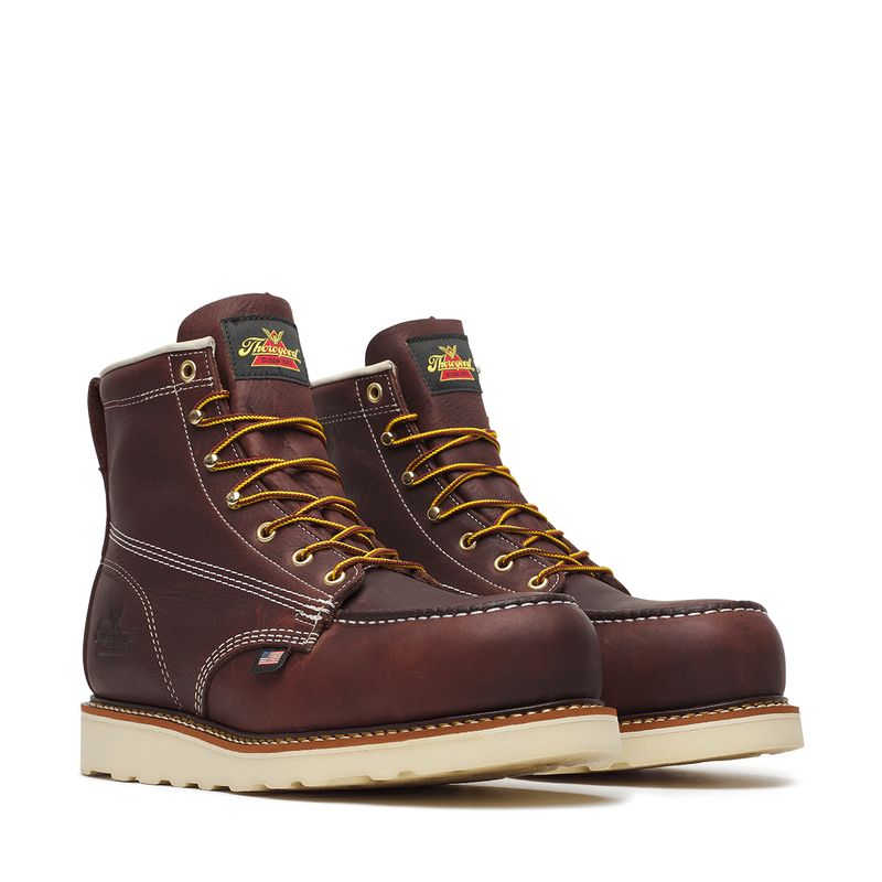 804-6120 MEN'S THOROGOOD 6" AMERICAN LEGACY BLACK WALNUT NANO COMPOSITE SAFETY TOE - MAXWEAR WEDGE OUTSOLE WORK BOOT