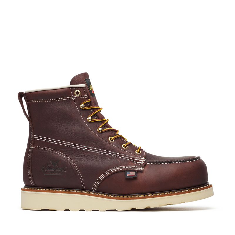 804-6120 MEN'S THOROGOOD 6" AMERICAN LEGACY BLACK WALNUT NANO COMPOSITE SAFETY TOE - MAXWEAR WEDGE OUTSOLE WORK BOOT