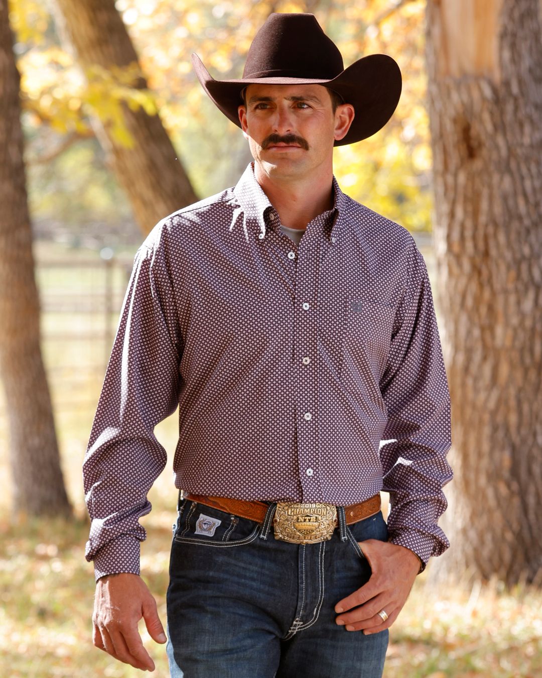 MTW1106162 MEN'S CINCH ARENAFLEX PURPLE PRINT LONG-SLEEVE WESTERN SHIRT