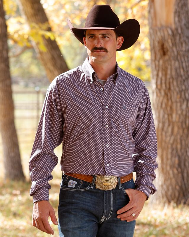 MTW1106162 MEN'S CINCH ARENAFLEX PURPLE PRINT LONG-SLEEVE WESTERN SHIRT