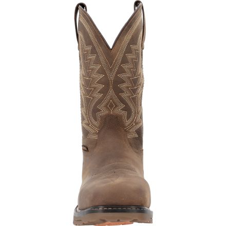 DDB0560 MEN'S DURANGO 11" WORKHORSE RUSTIC BROWN SQUARE TOE WORK BOOT - COMPOSITE TOE - WATERPROOF - PUNCTURE RESISTANT