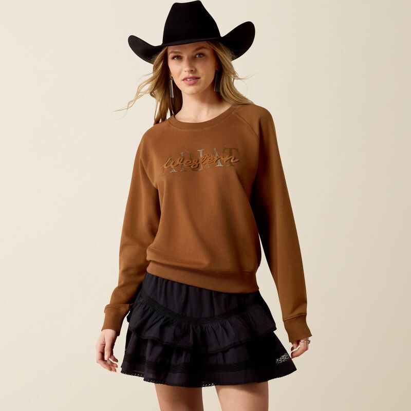 10080716 WOMEN'S ARIAT ESSENTIAL LOGO CREW SWEATSHIRT