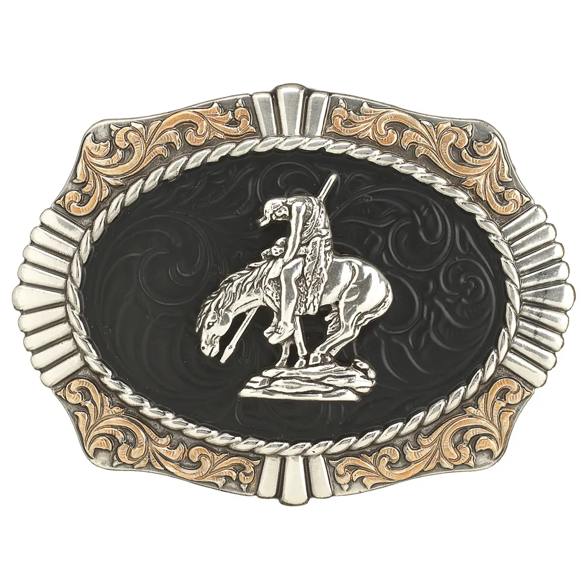 3700016 NOCONA OVAL "END OF THE TRAIL" BUCKLE