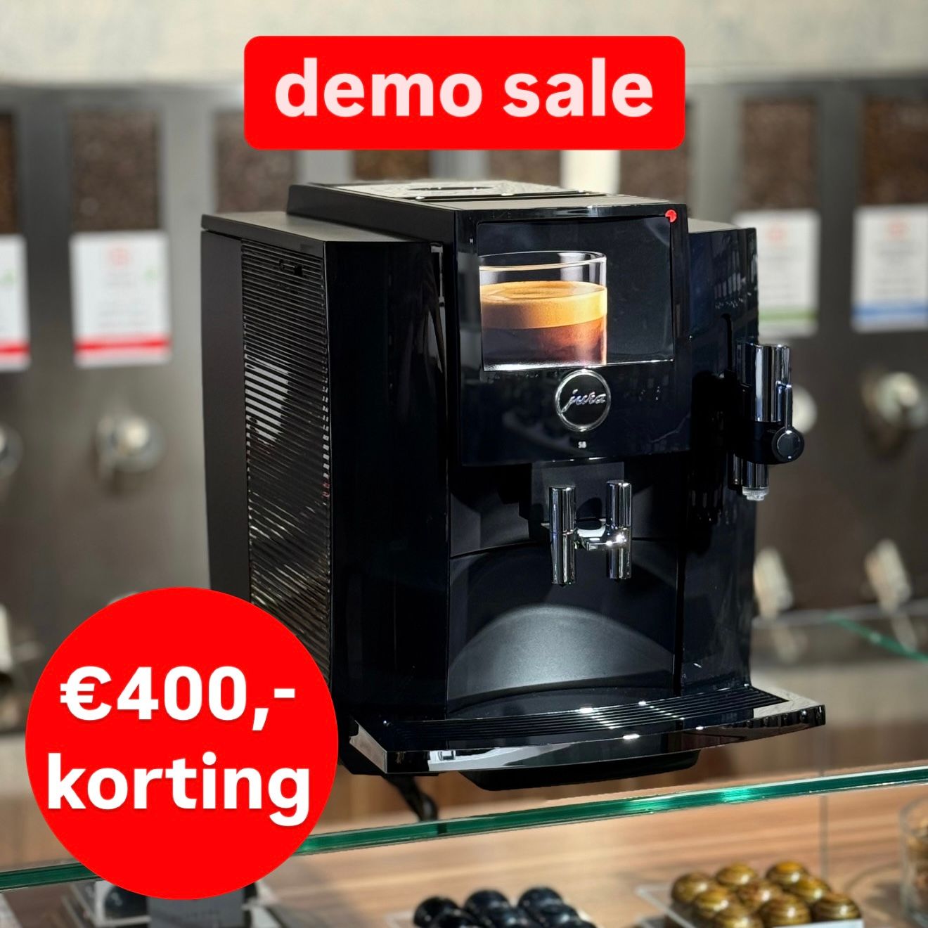 Jura S8 Piano Black (EA) DEMO KORTING, 25 maanden garantie