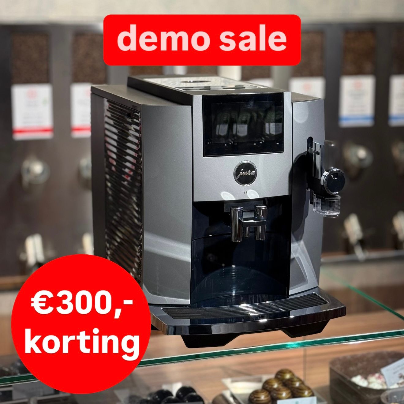 Jura S8 Dark Inox (EB) DEMO KORTING, 25 maanden garantie