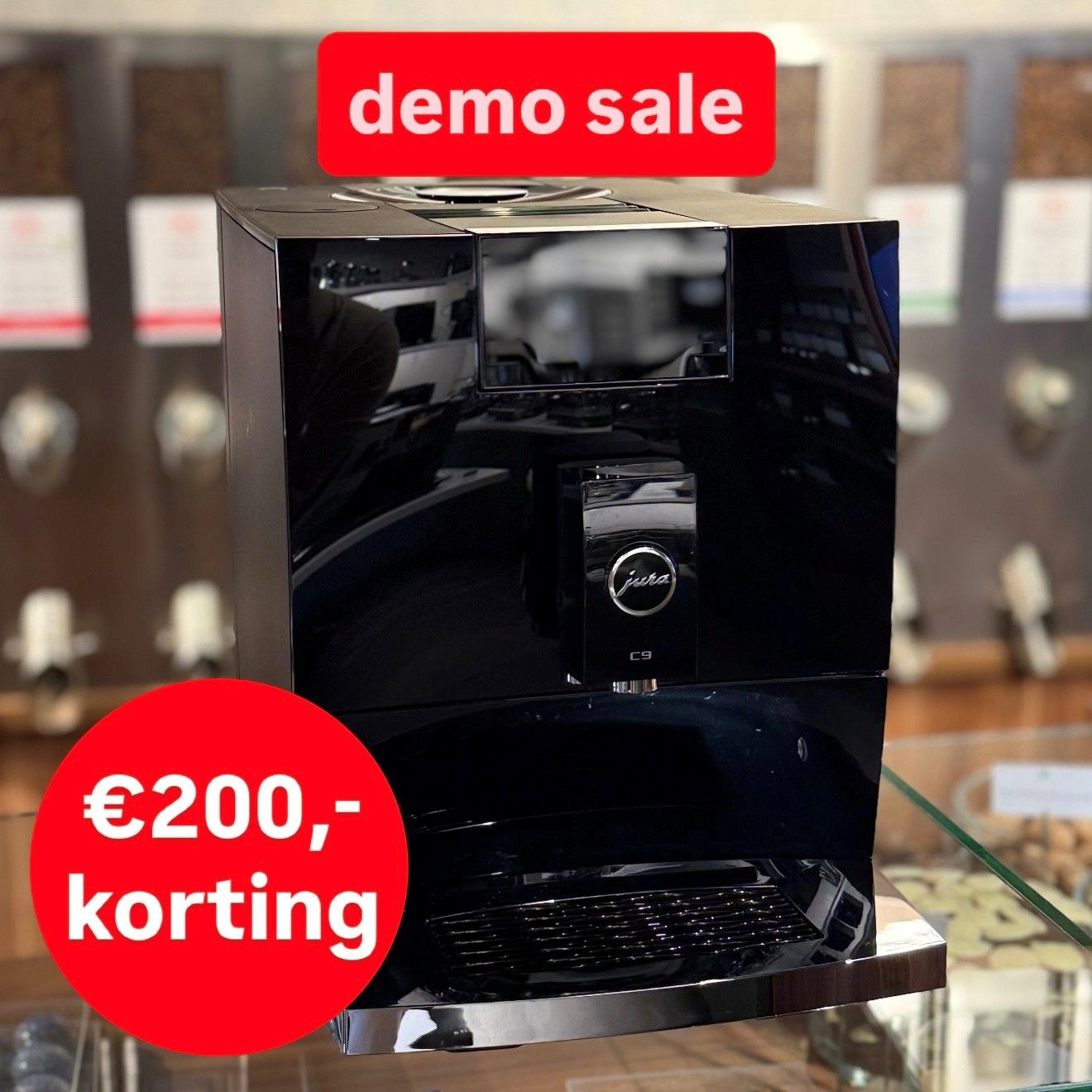 Jura C9 Piano Black (EA) DEMO KORTING, 25 maanden garantie