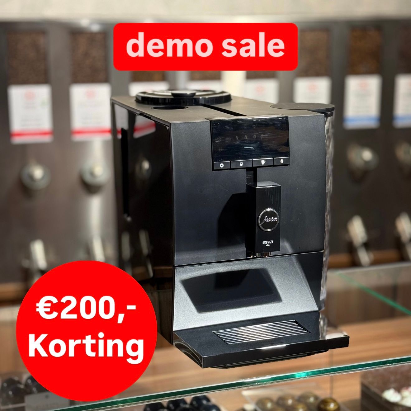 Jura ENA 4 Black (EB) DEMO KORTING, 12 maanden garantie