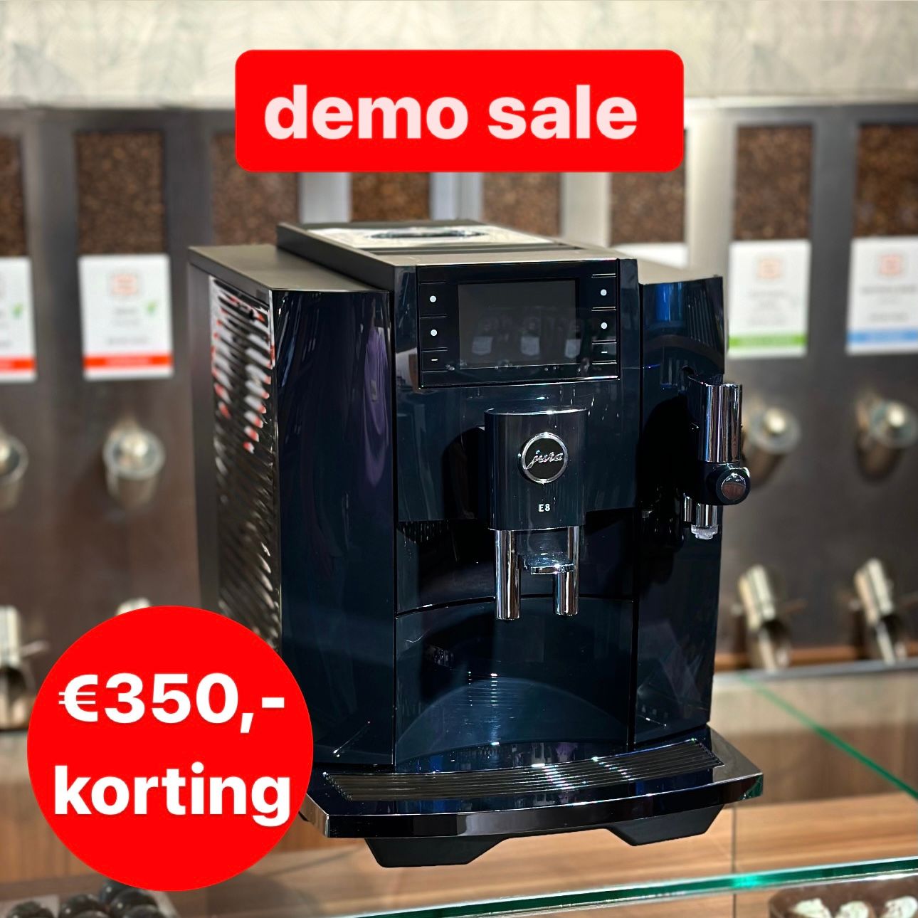 Jura E8 Piano Black (EC) DEMO KORTING, 25 maanden garantie