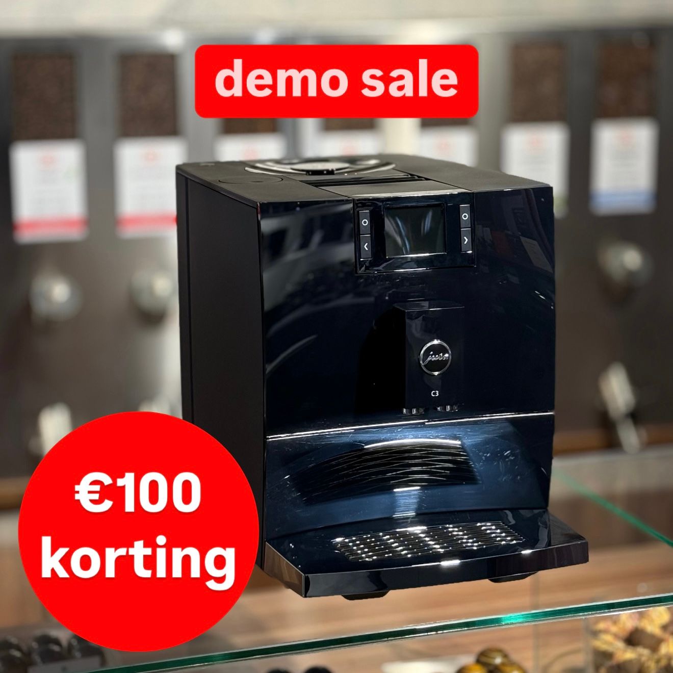 Jura C3 Piano Black (EA) DEMO KORTING, 25 maanden garantie