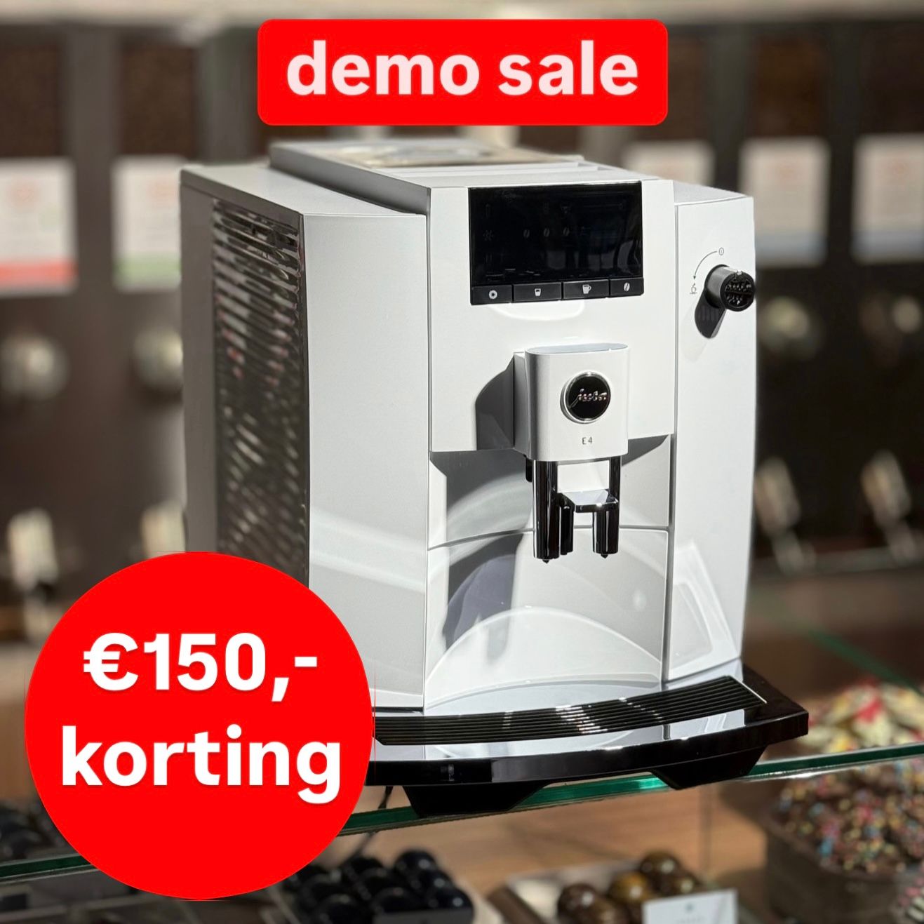 Jura E4 Piano White (EA) DEMO KORTING, 25 maanden garantie