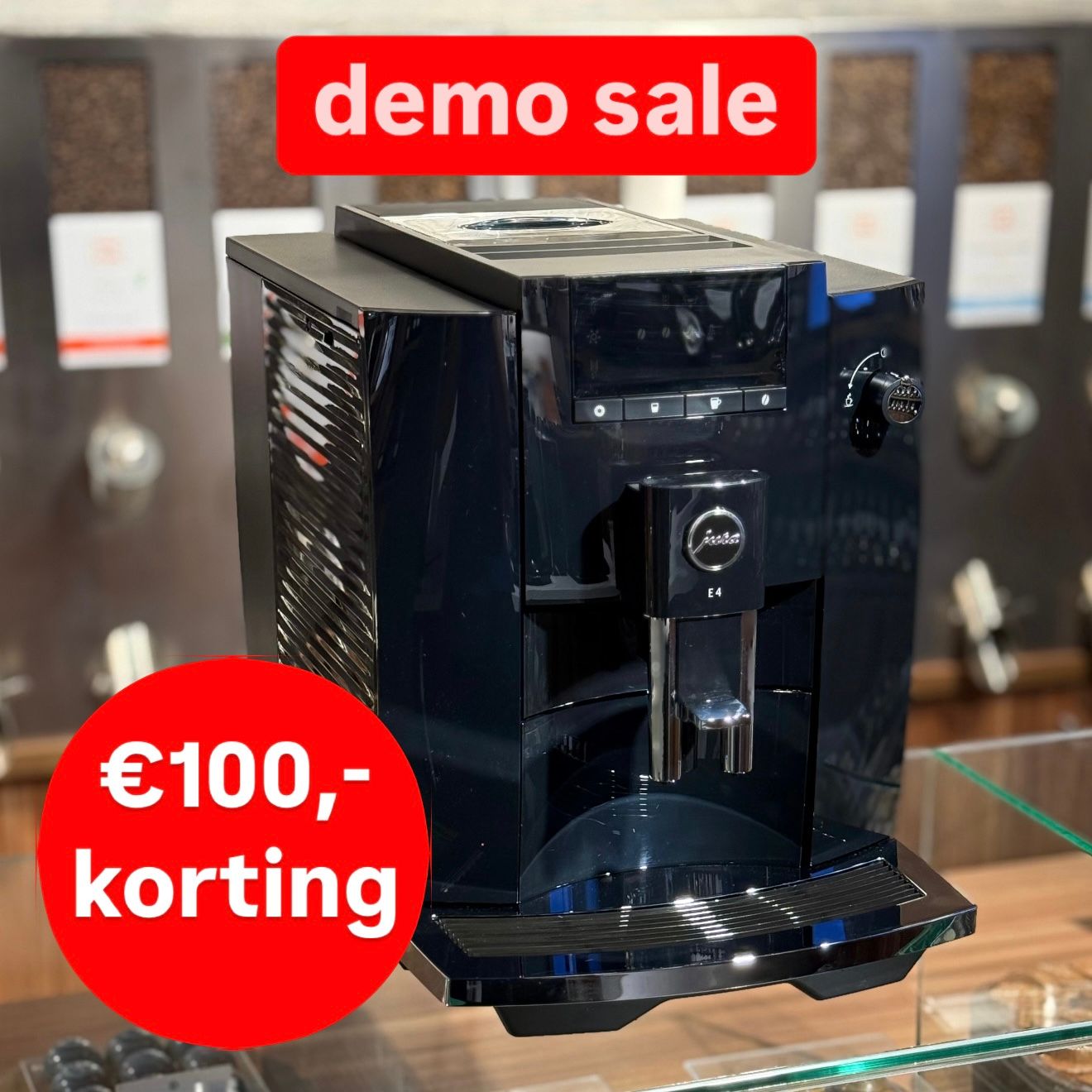 Jura E4 Piano Black (EA) DEMO KORTING, 25 maanden garantie