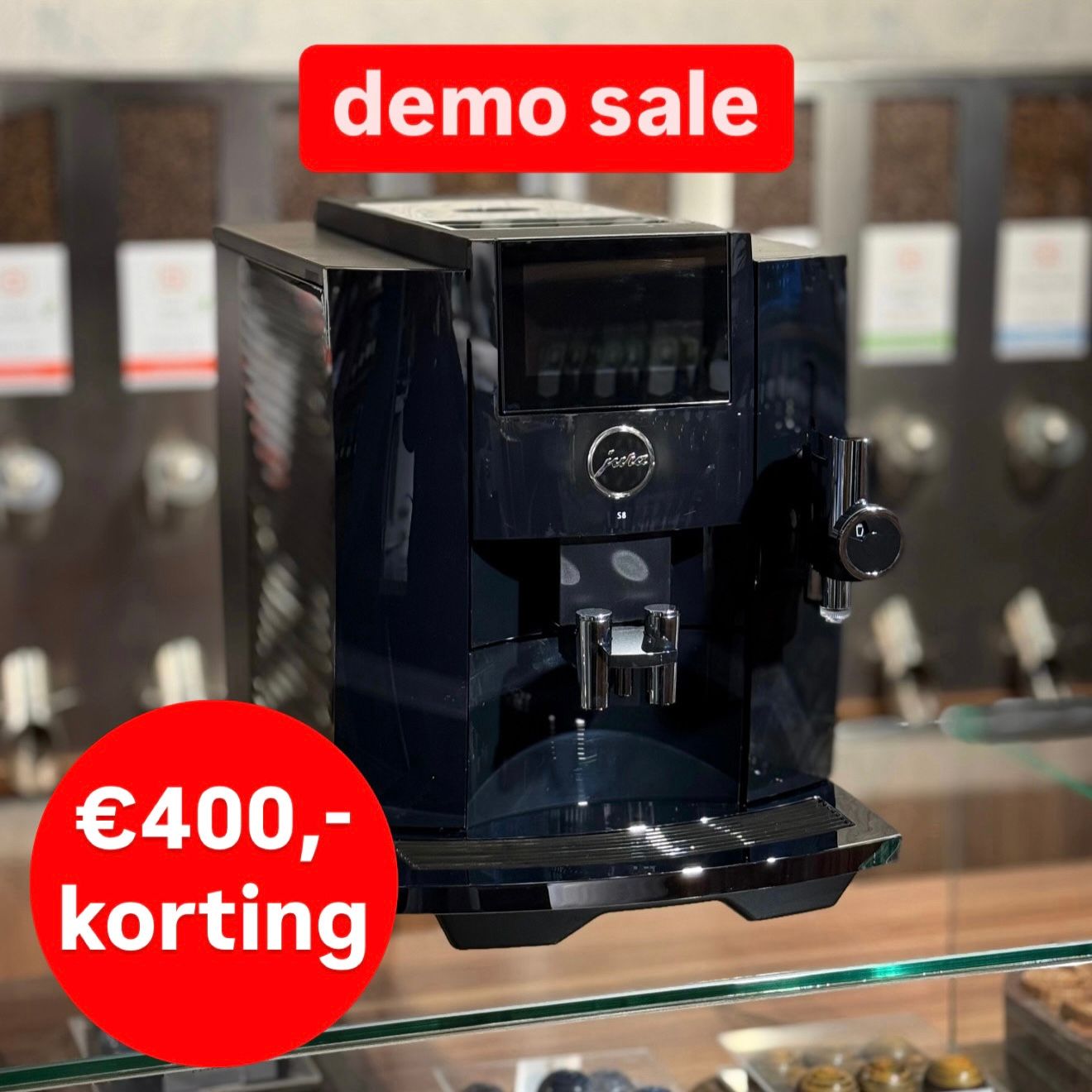 Jura S8 Piano Black (EB) DEMO KORTING, 25 maanden garantie