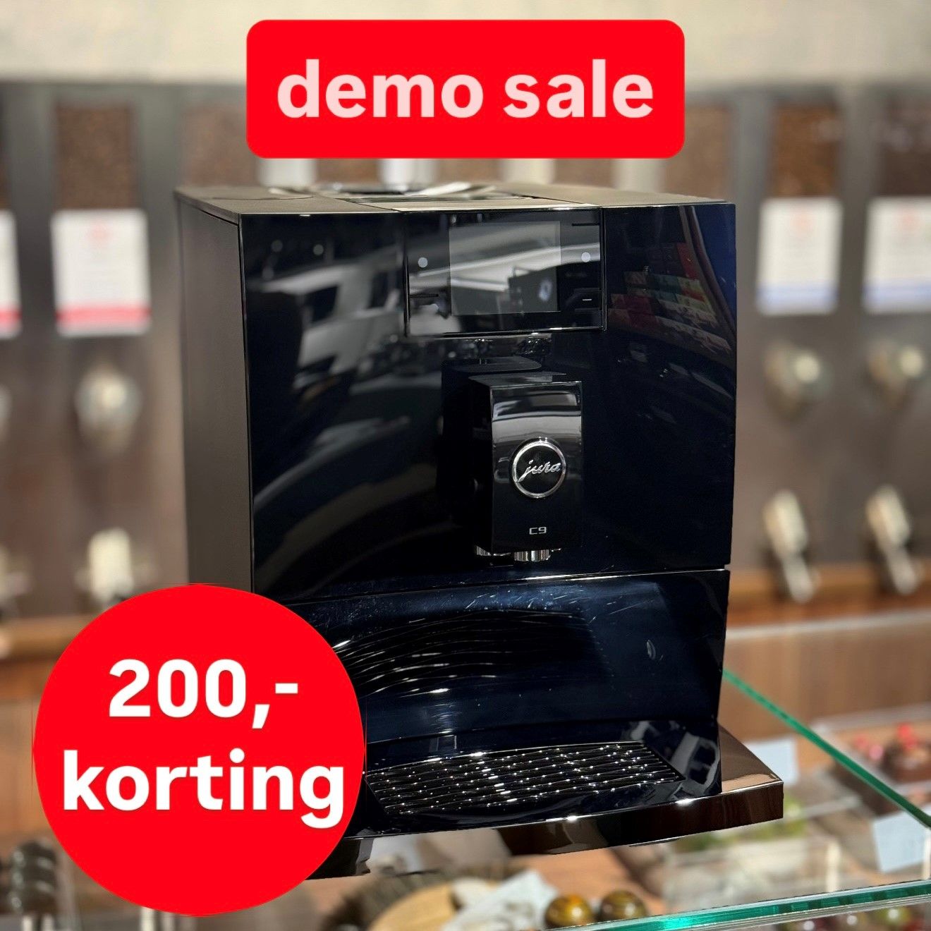 Jura C9 Piano Black (EA) DEMO KORTING, 25 maanden garantie