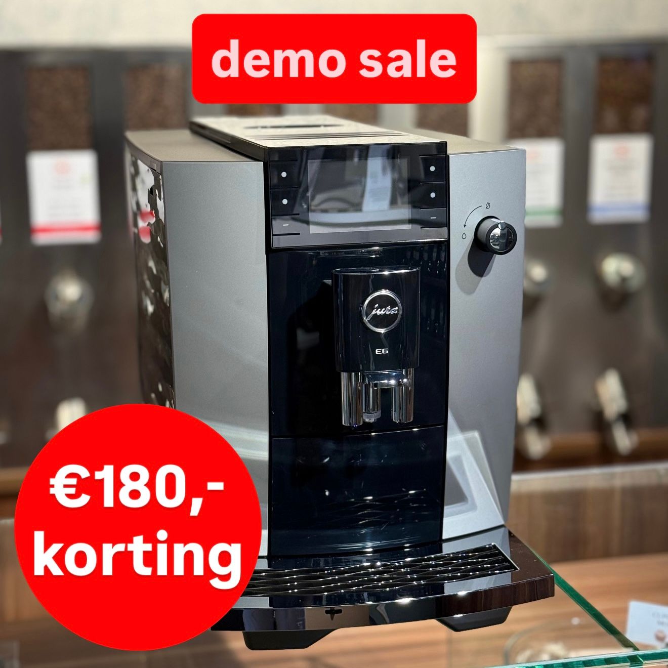 Jura E6 Dark Inox (ED) DEMO KORTING, 25 maanden garantie