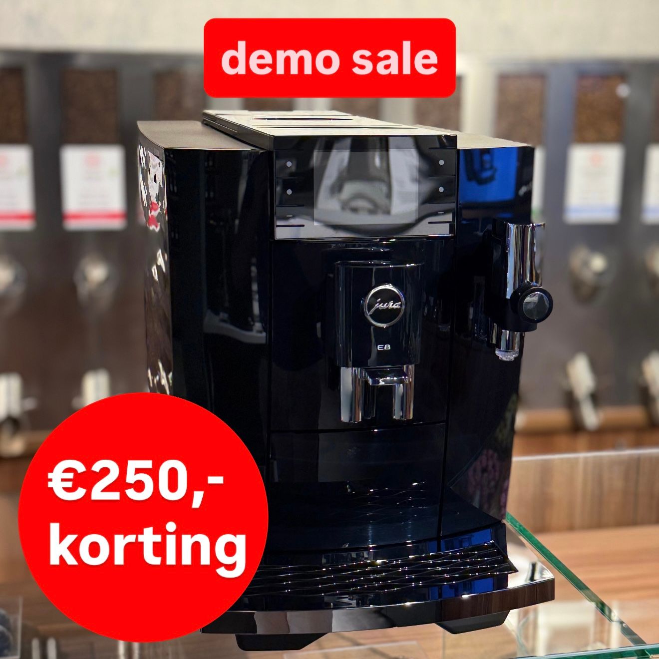 Jura E8 Piano Black (ED) DEMO KORTING, 25 maanden garantie