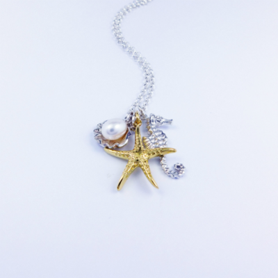 Oceanwave Gold Starfish Necklace