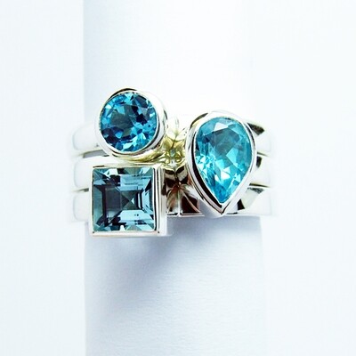 Stacking Rings - Blue Curacao
