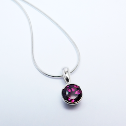 Rhodalite Garnet Small Round Cocktail Pendant 