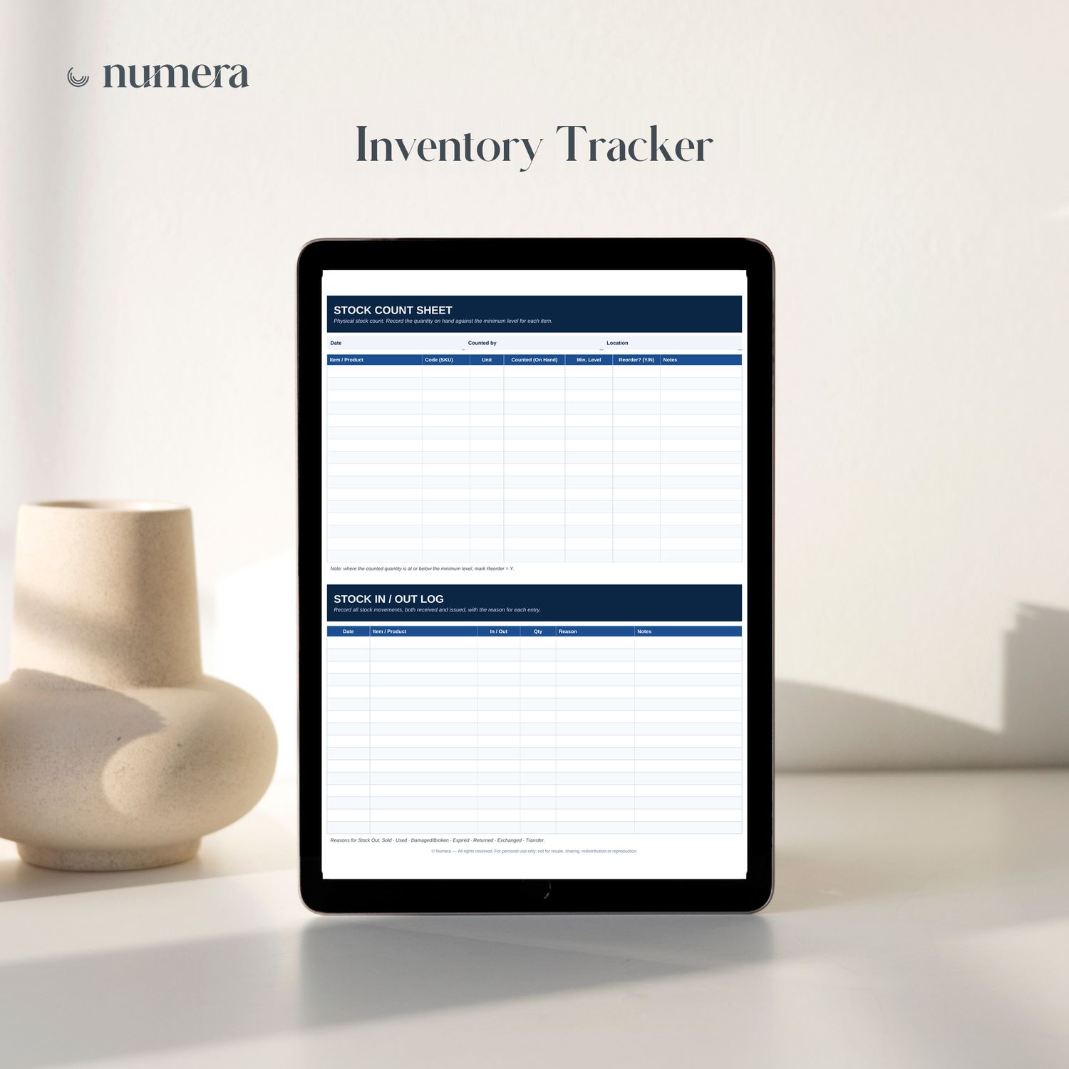 Printable PDF - Inventory Tracker