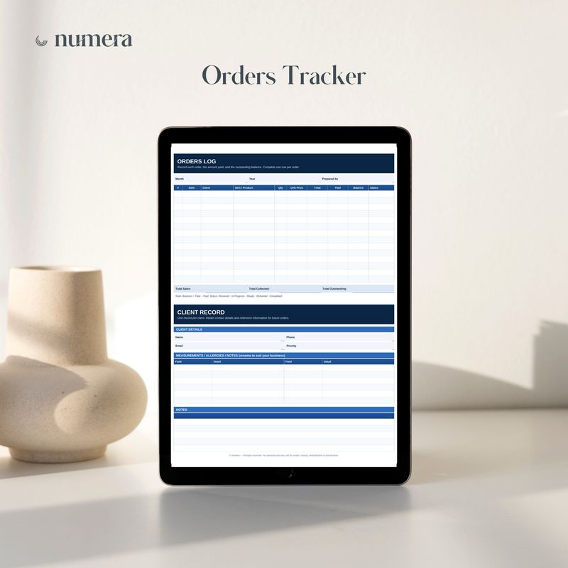 Printable PDF - Orders Tracker