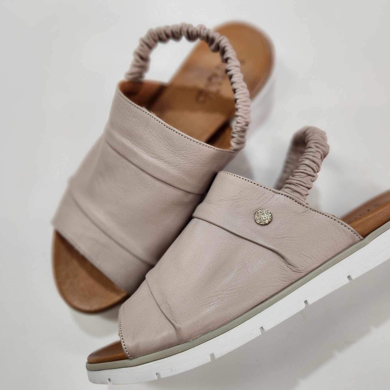 ATHERON LEATHER SANDAL - SILVER GREY - HINAKO