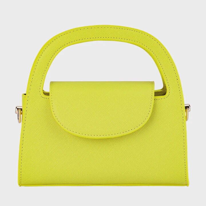 IVY CURVED HANDLE BAG - CHARTREUSE - OLGA BERG