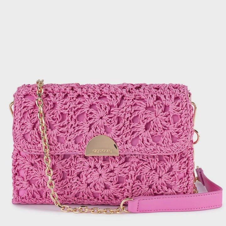 MILLIE CROCHETED SHOULDER BAG - PINK - OLGA BERG
