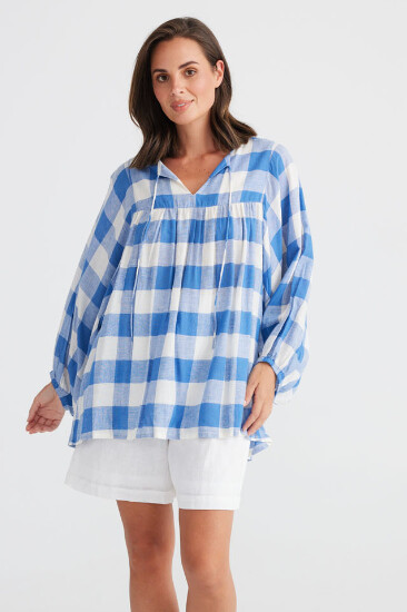 SUNSEEKER TOP - YACHT BLUE CHECK - HOLIDAY