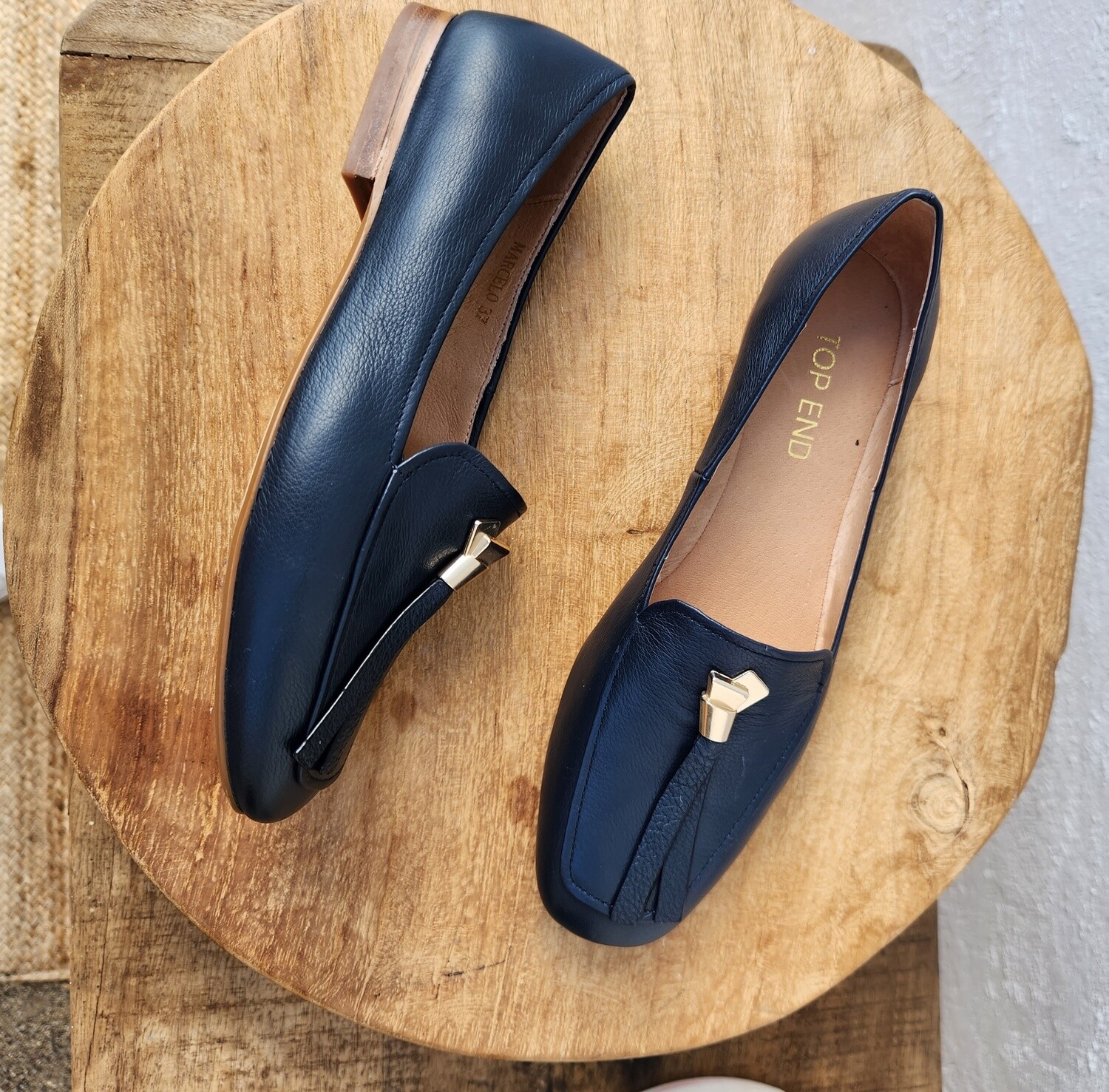 MARCELO LEATHER LOAFER - NAVY - TOP END