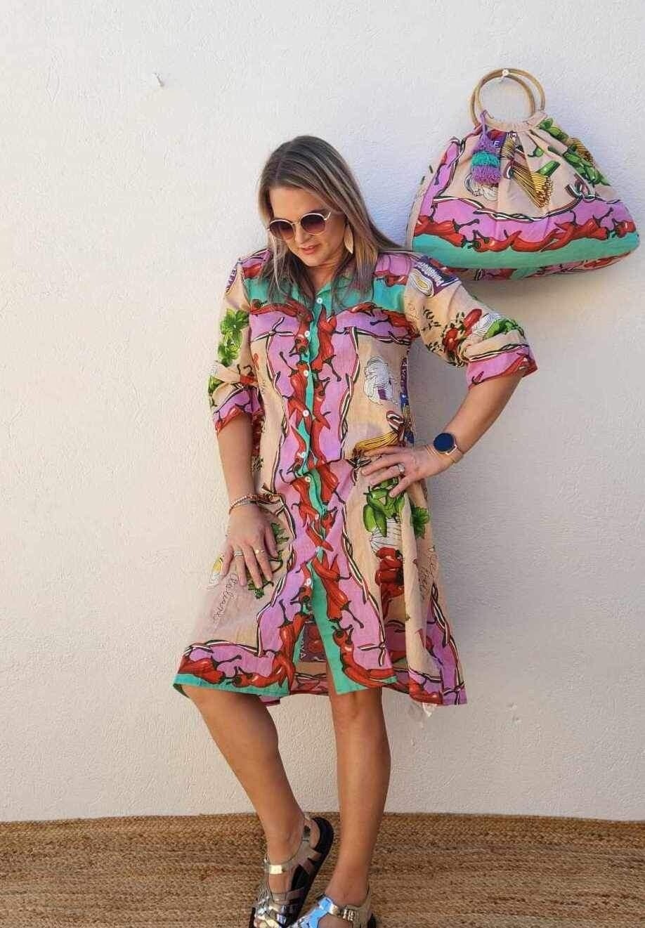 STELLA SHIRT DRESS - CHILLI - HOLIDAY