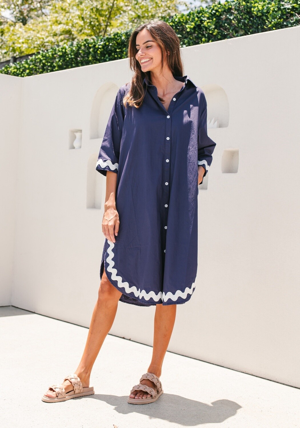 SORRENTO DRESS - NAVY - CIRC