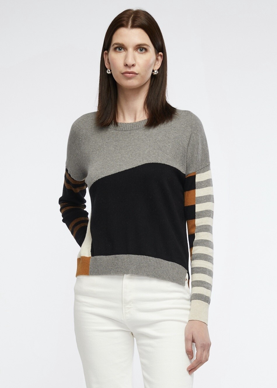 ECLECTIC INTARSIA JUMPER - CLOUD